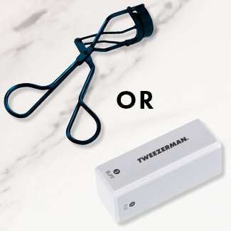 FREE gift of choice: a Eyelash Curler or Nail Buffer with Purchase