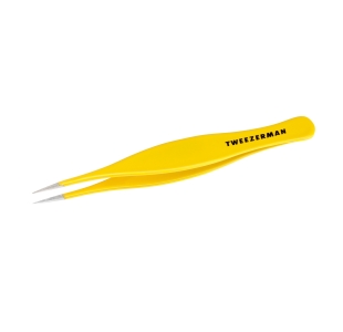First Aid Splintertweeze. Yellow color finish with wide middle body and stainless steel tips
