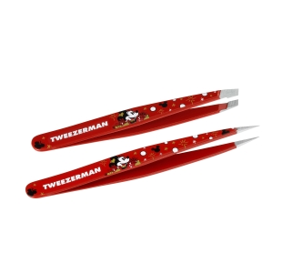 Disney's Mickey Mouse & Minnie Mouse Magic All Around Petite Tweeze Set. Red tweezer white snowballs and black mickey heads