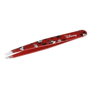 Red Mickey Mouse and Minnie Mouse slant tweezer with red bow and white hands