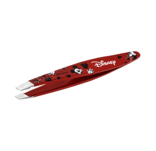Red Mickey Mouse and Minnie Mouse Mini Slant Tweezer with Stainless Steel Tips