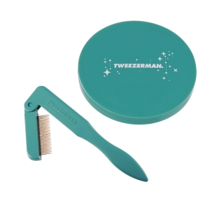 Turquoise Hand Mirror and eyelash comb