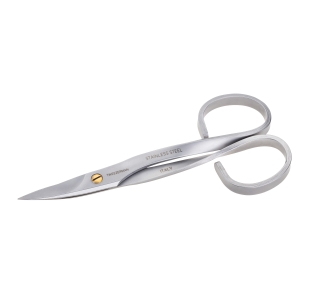 Stainless steel nail scissors made in italy with curved design for easy cutting