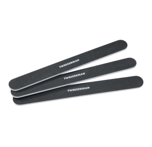Overview of professional  3 professional quality 7” nail files with dual-sided 180/240 medium and fine grits.
