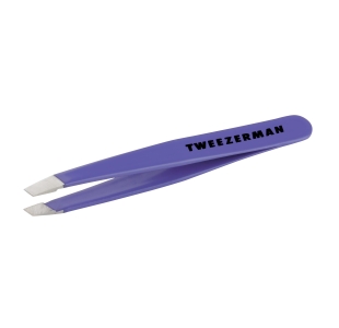 Blooming lilac mini slant tweezer, purple color body with stainless steel tips