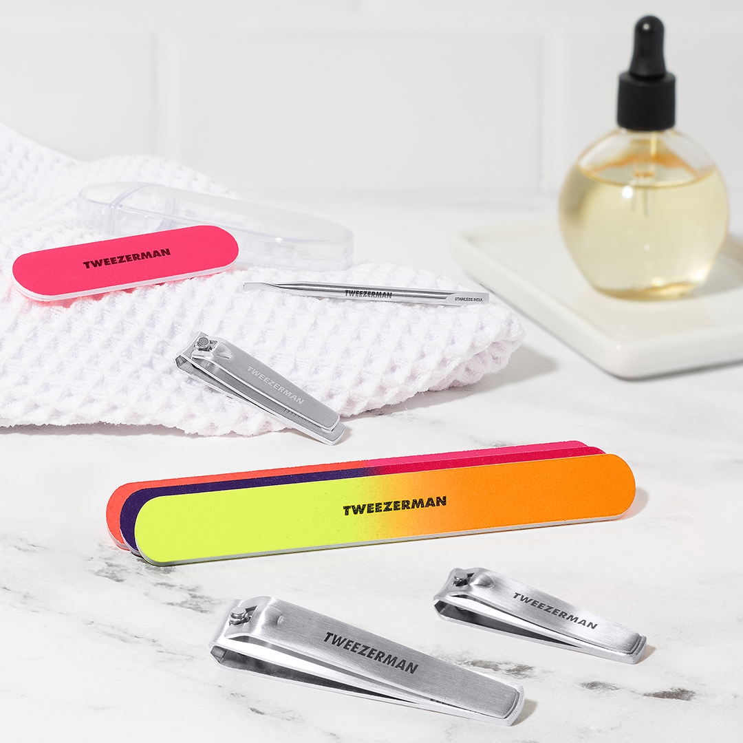 Mini Nail rescue kit, neon files, mini cuticle nipper stainless steel